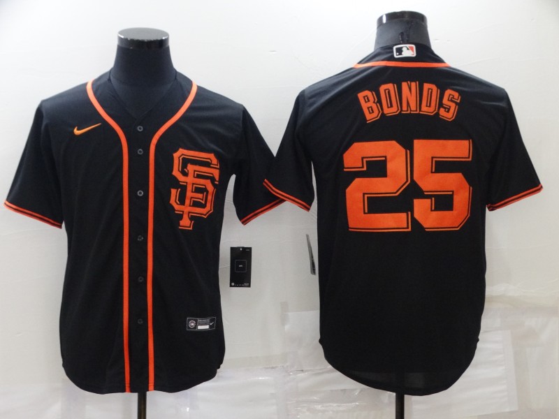 MLB San Francisco giants #25 Barry Bonds Black Game Jersey