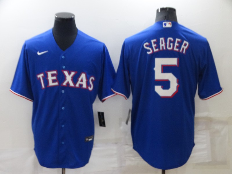 MLB Texas Rangers #5 Seager Blue game Jersey