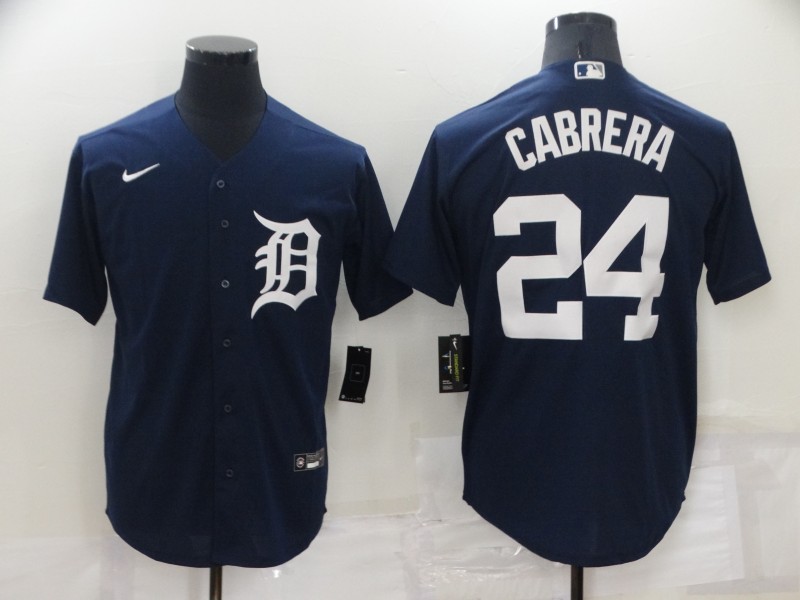 MLB Detroit Tigers #24 Cabrera Blue game Jersey