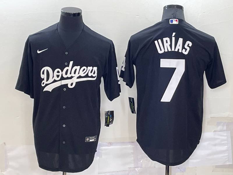 MLB Los Angeles Dodgers #7 Urias Black Pullover Jersey