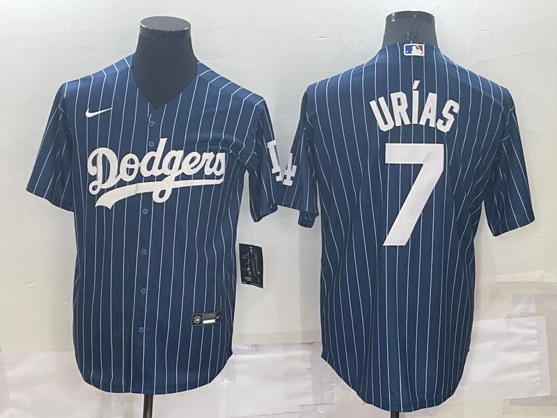 MLB Los Angeles Dodgers #7 urias Blue Throwback Jersey