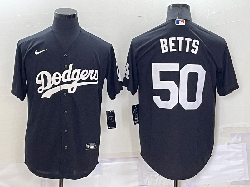 MLB Los Angeles Dodgers #50 Betts Black Pullover Jersey
