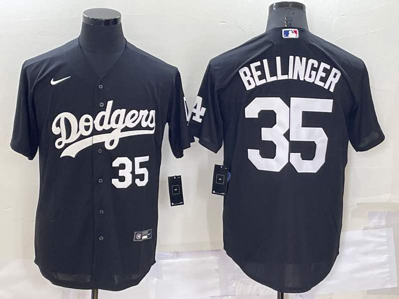 MLB Los Angeles Dodgers #35 Bellinger Black Pullover Jersey