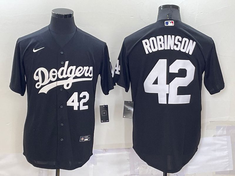MLB Los Angeles Dodgers #42 Robinson Black  Pullover Jersey