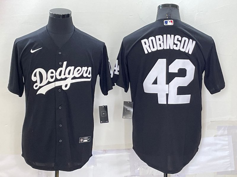 MLB Los Angeles Dodgers #42 Robinson Black Pullover Jersey