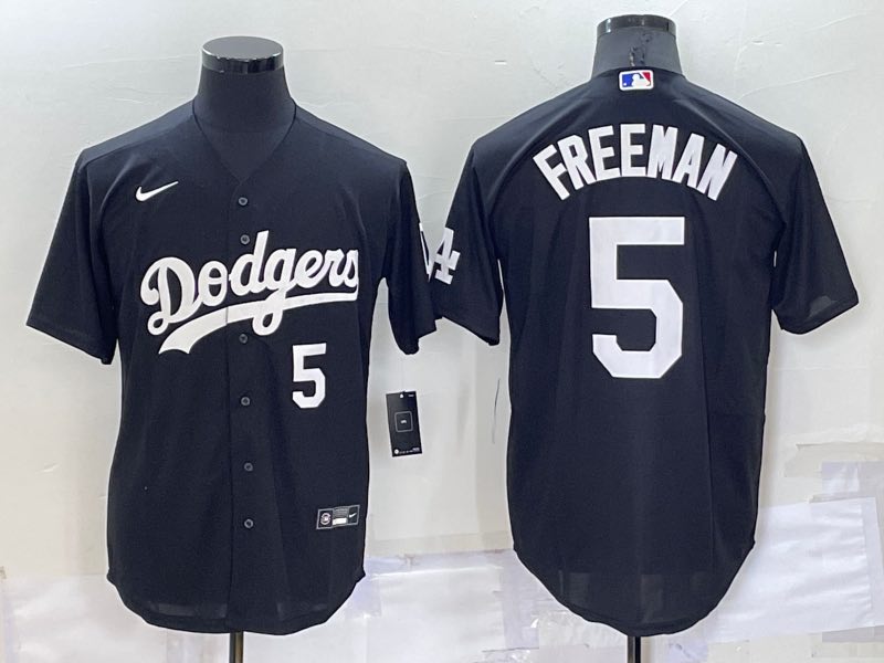 MLB Los Angeles Dodgers #5 Freeman Black Pullover Jersey
