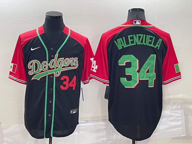 MLB Los Angeles Dodgers #34 Valenzuela  Black throwback Jersey