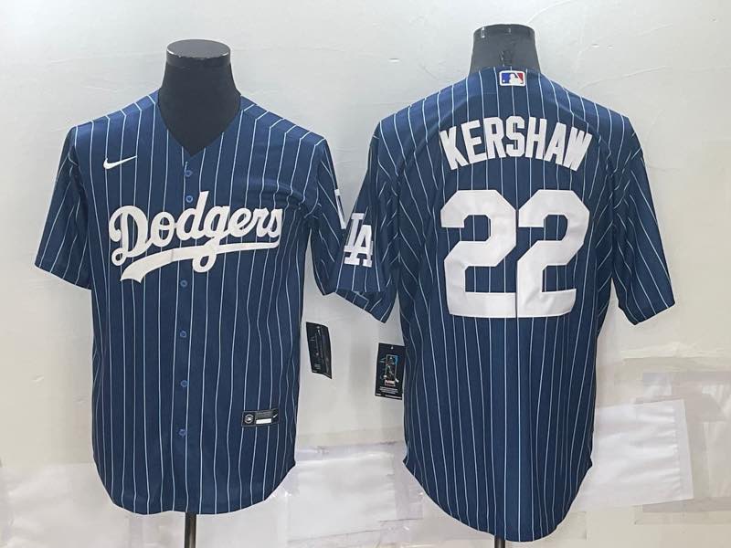 MLB Los Angeles Dodgers #22 Kershaw Blue Throwback Jersey