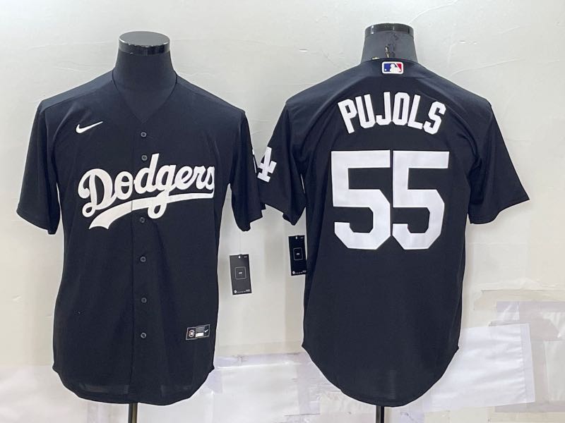 MLB Los Angeles Dodgers #55 Pujols Black Pullover Jersey