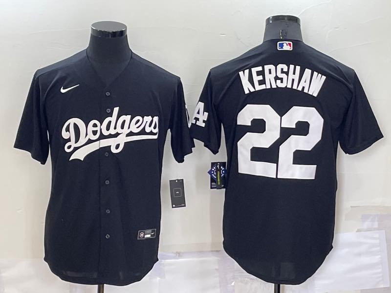MLB Los Angeles Dodgers #22 Kershaw Elite Black Pullover Jersey