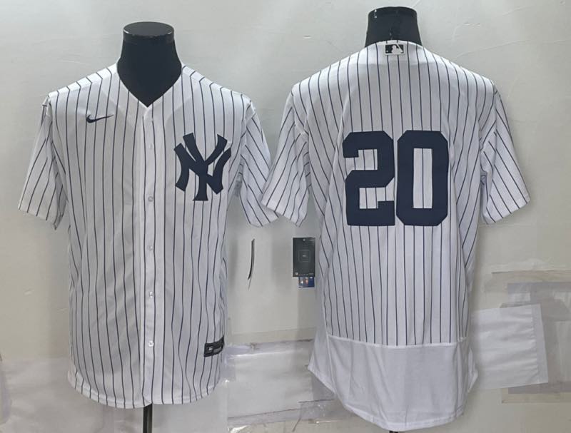 MLB New York Yankees #20 white Elite Jersey