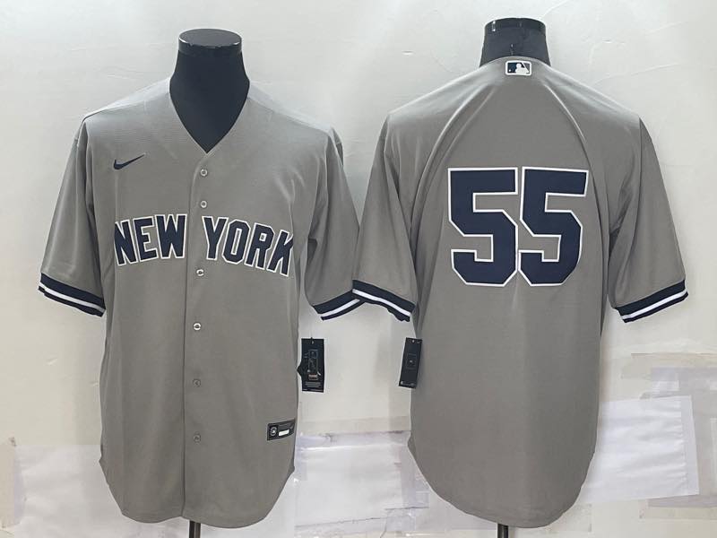 MLB New York Yankees #55 Grey Jersey