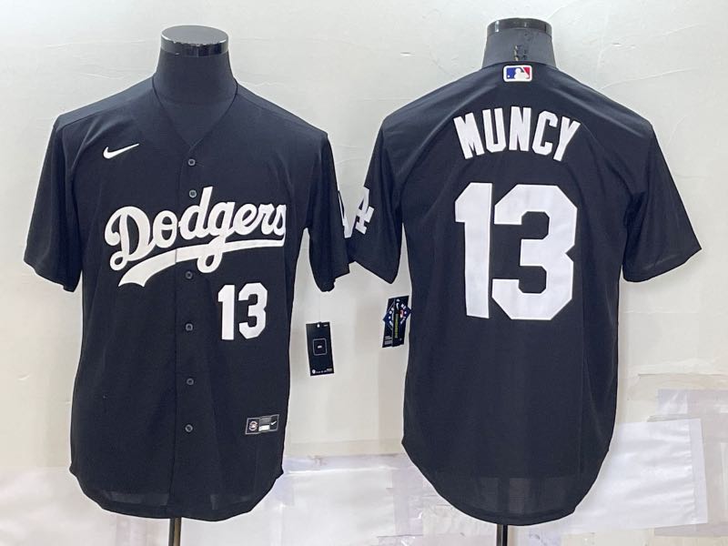 MLB Los Angeles Dodgers #13 Muncy Black Pullover Jersey