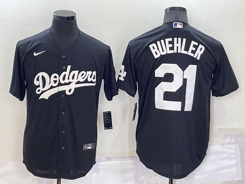 MLB Los Angeles Dodgers #21 Buehler Black Pullover Jersey