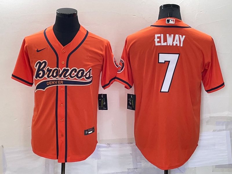 NFL Denver Broncos #7 elway Orange Joint-design Jersey