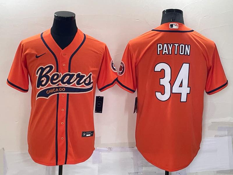 NFL Chicago bears #34 Payton Orange Joint-design Jersey