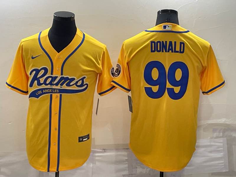 NFL Los Angeles Rams #99 Donald Yellow Joint-design Jersey