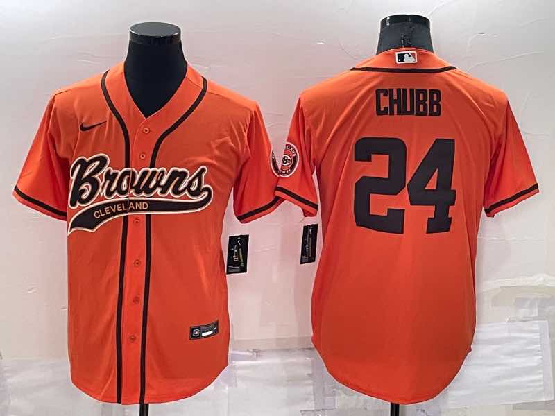 NFL Denver Broncos #24 Chubb Orange Joint-design Jersey