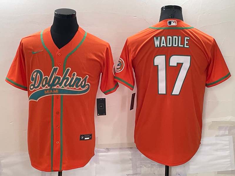 NFL Miami Dolphins #17 Waddle Orange Joint-design Jersey