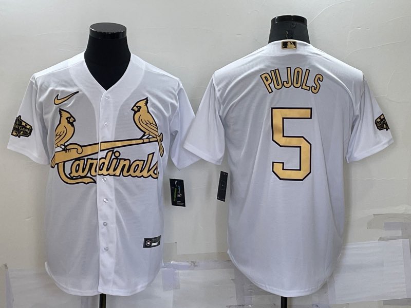 MLB St. Louis Cardinals #5 Pujols White All Star Jersey