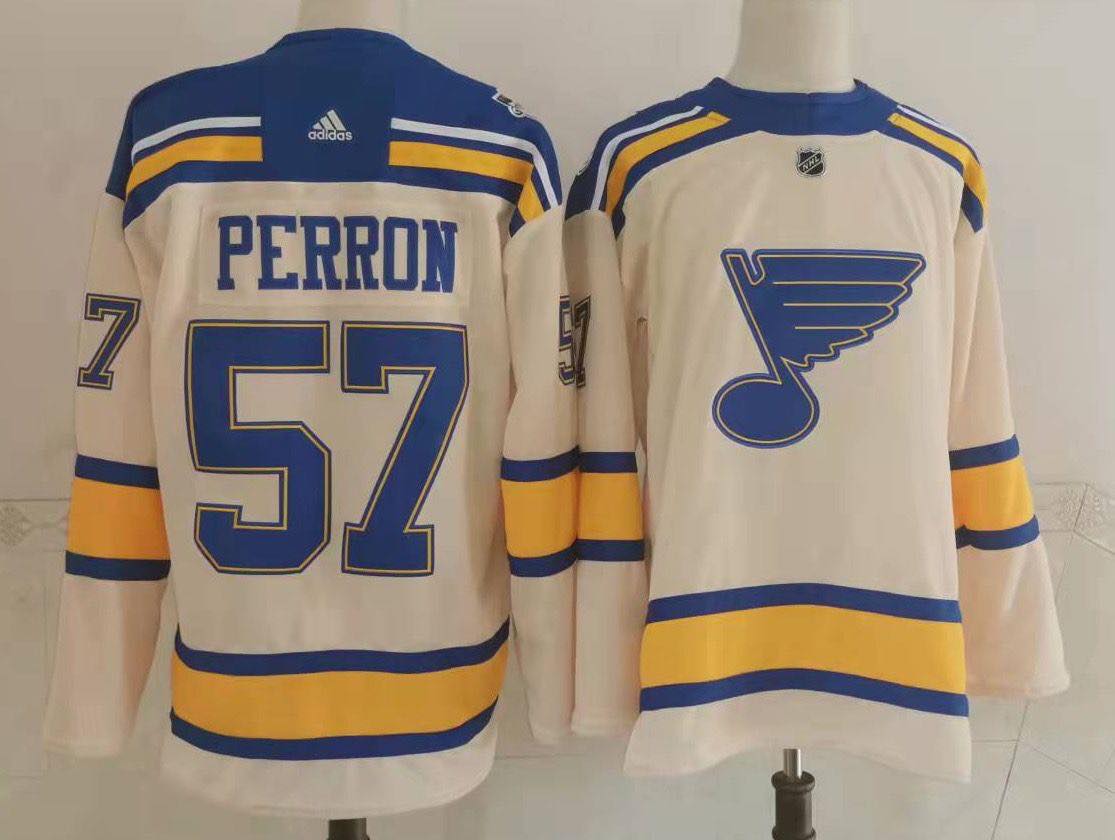 NHL St.Louis Blues #57 Perron Cream Jersey