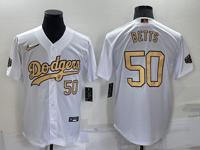 MLB Los Angeles Dodgers #50 Betts  White All Star Jersey