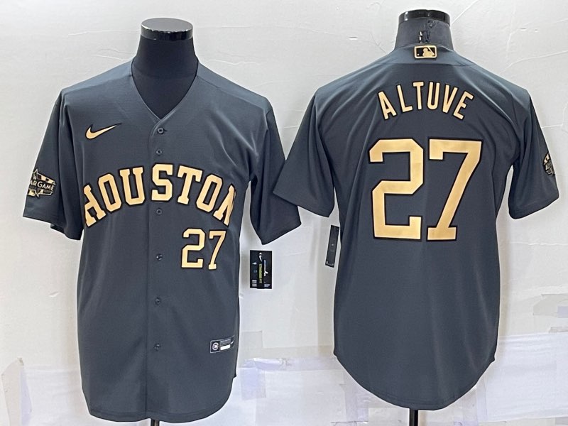 MLB Houston Astros #27 Altuve Grey All Star  Jersey