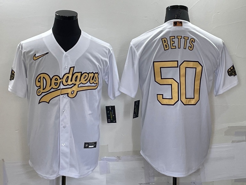 MLB Los Angeles Dodgers #50 Betts White All Star Jersey