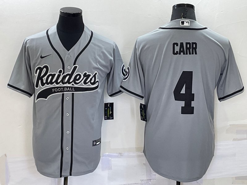 NFL Oakland Raiders #4 Carr Grey Joint-design Jersey