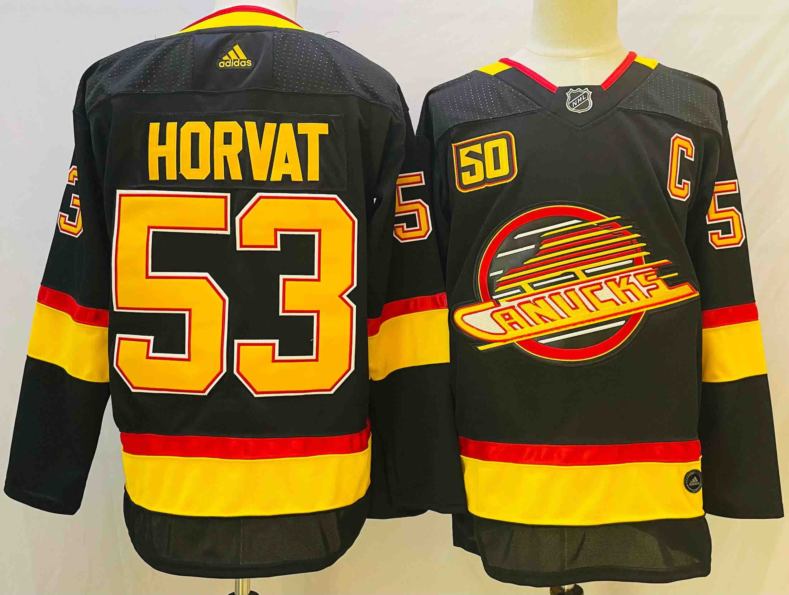 NHL Vancouver Canucks #53 Horvat Black Jersey