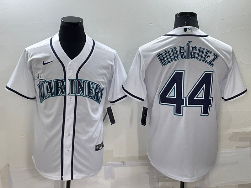 MLB Seattle Mariners #44 Rodriguez White Game Jersey