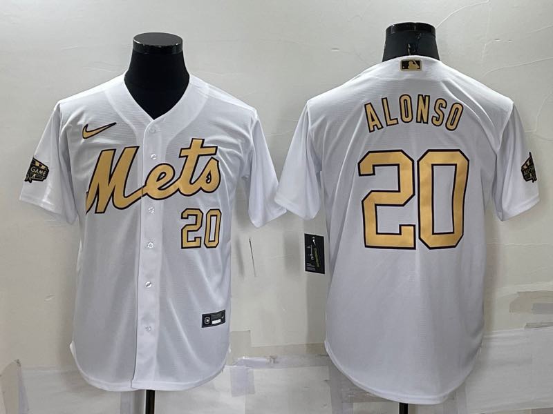 MLB New York Mets #20 Alonso White All Star. Jersey
