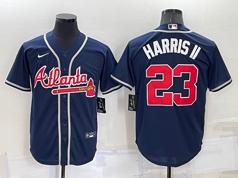 MLB Atlanta Braves #23 Harris II Blue Game Jersey
