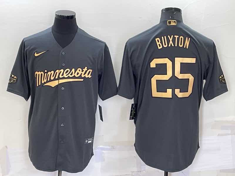 MLB Minnesota Twins #25 Buxton Grey All Star Jersey