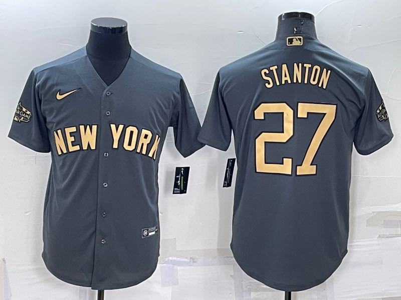 MLB New York Yankees #27 Stanton Grey  All Star Jersey