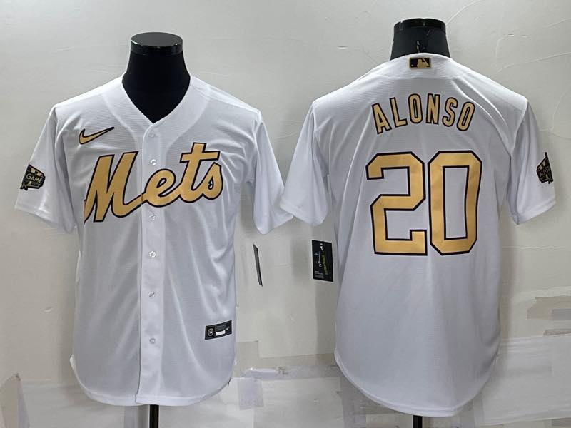 MLB New York Mets #20 Alonso White All Star Jersey