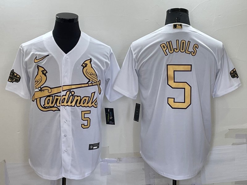MLB St. Louis Cardinals #5 Pujols White  All Star Jersey