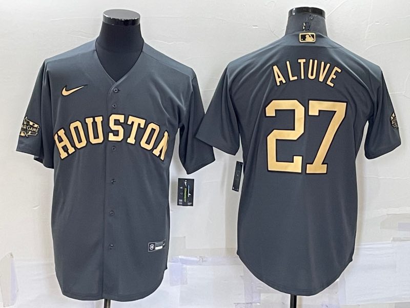 MLB Houston Astros #27 Altuve Grey All Star Jersey