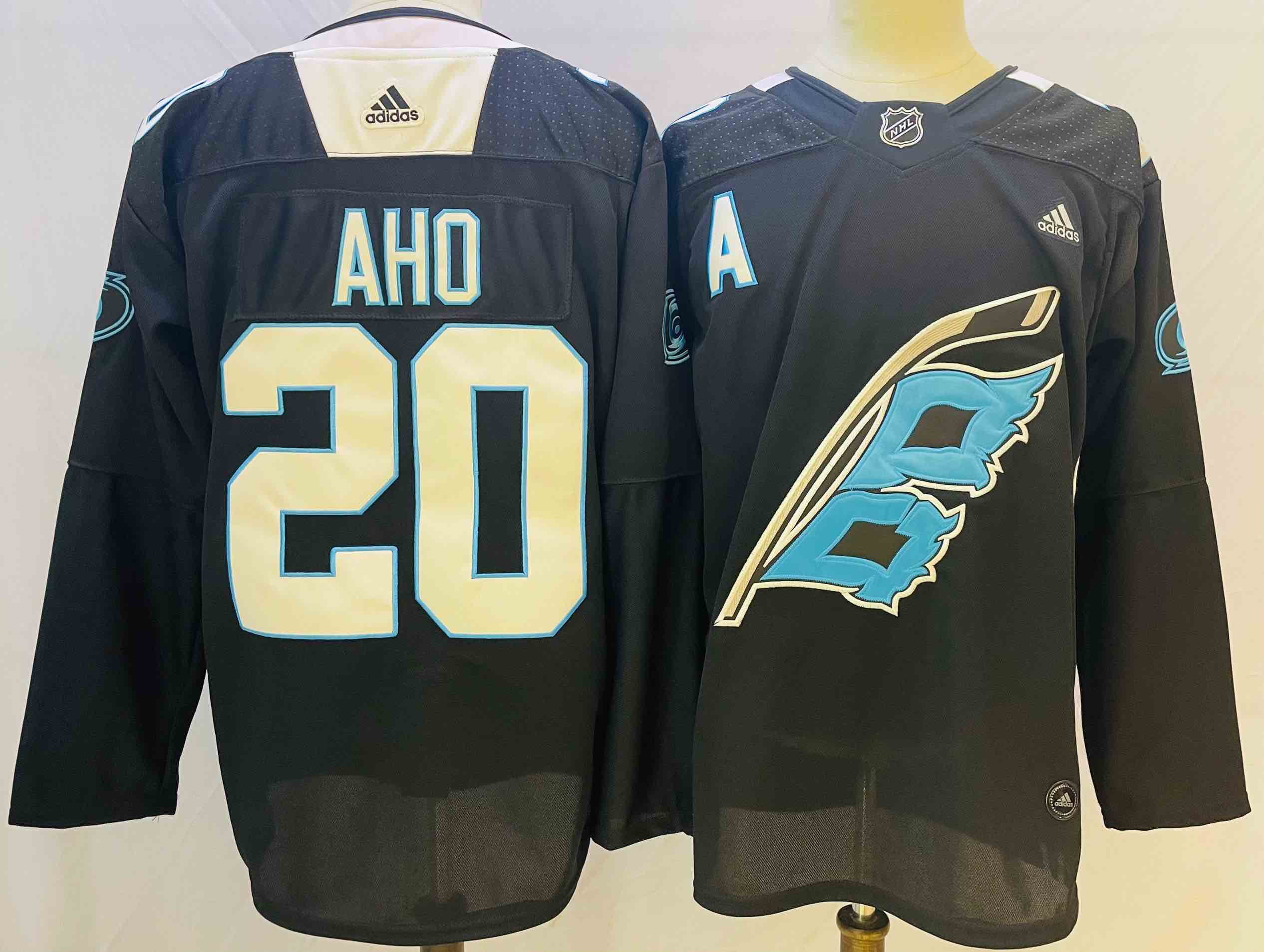 NHL Carolina Hurricanes #20 AHO Black Adidas Jersey