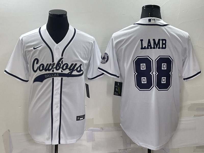 NFL Dallas Cowboys #88 Lamb White Joint-designed Jersey