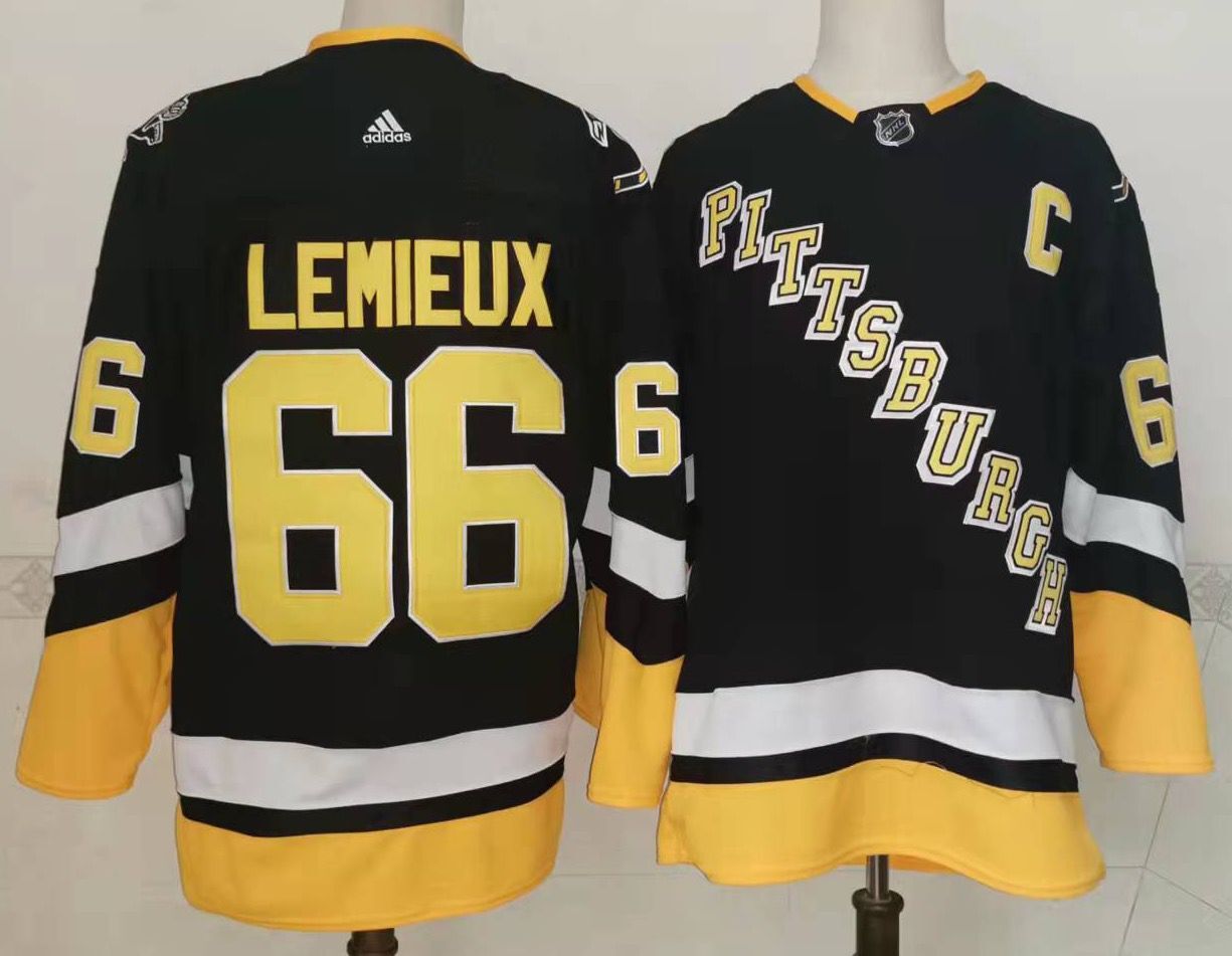 Adidas NHL Pittsburgh Penguins #66 Lemieux Black Jersey