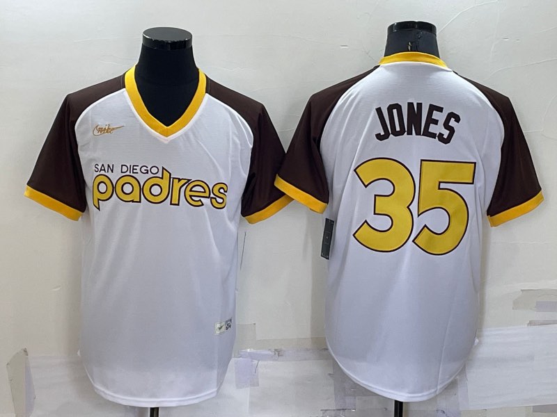 MLB San Diego Padres #35 Jones White Pullover Jersey