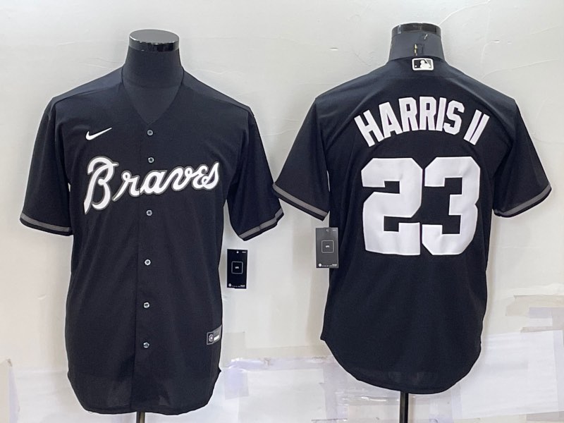 MLB Atlanta Braves #23 Harris II Black Game Jersey