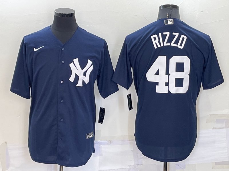 MLB New York Yankees #48 Rizzo Blue Game Jersey
