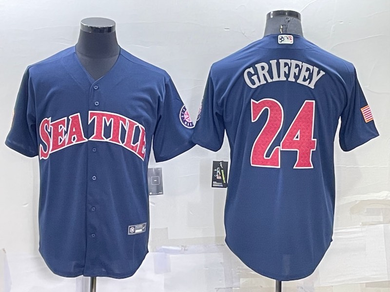 MLB Seattle Mariners #24 Griffey Blue Jersey