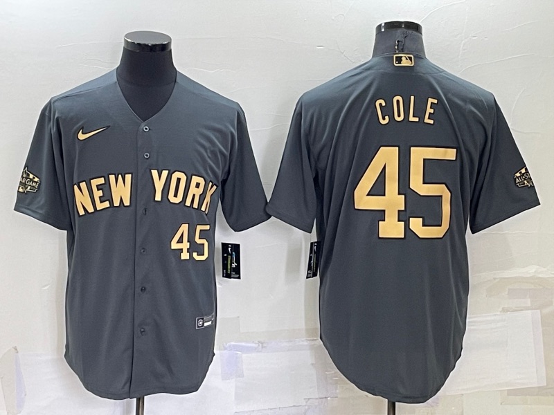 MLB New York Yankees #45 Cole All Star Grey game Jersey