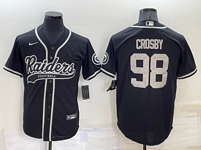 NFL Oakland Raiders #98 Crosby Black Joint-design Jersey
