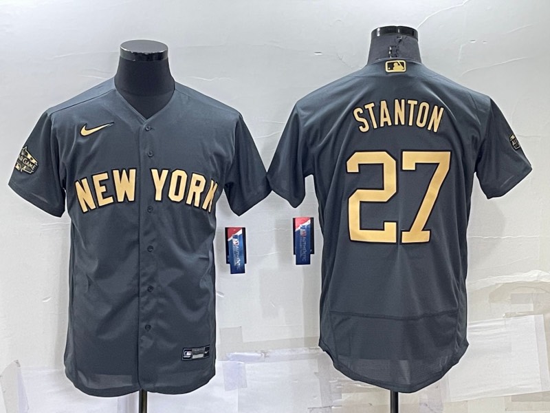 MLB New York Yankees #27 Stanton All Star Grey Elite Jersey