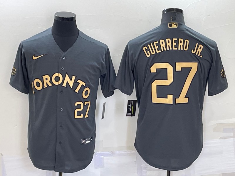 MLB Toronto Blue Jays #27 Guerrero JR. Grey  All Star Jersey
