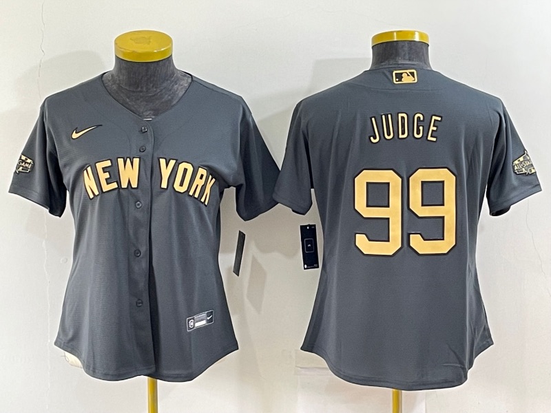 MLB New York Yankees #99 Judge All Star Grey Womens Jersey
